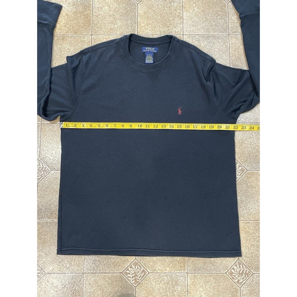 Polo Ralph Lauren Mens Sz 2XL Black Waffle Knit Long Sleeve Crew Neck T-Shirt - Picture 3 of 6